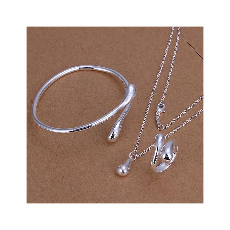 Wholesale Trendy Silver Water Drop Jewelry Set TGSPJS091