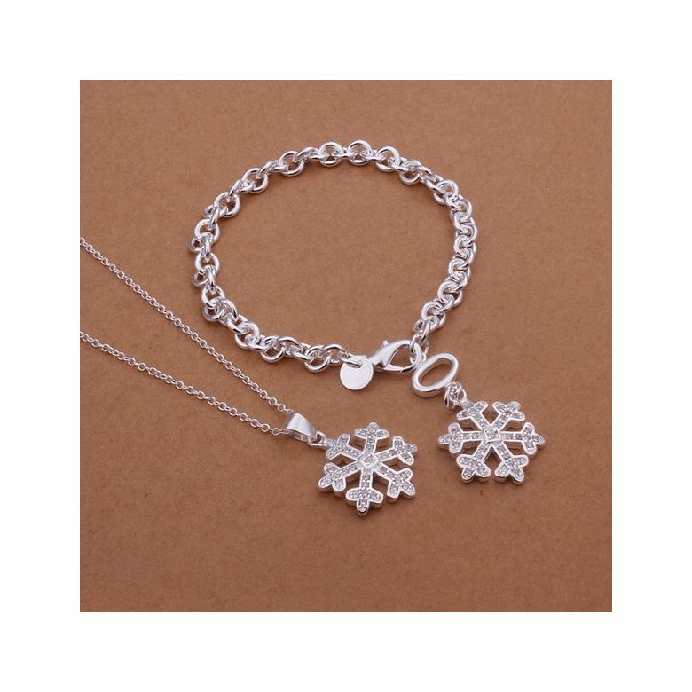 Wholesale Trendy Silver Plant Crystal Jewelry Set TGSPJS134