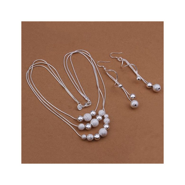 Wholesale Classic Silver Ball Jewelry Set TGSPJS213