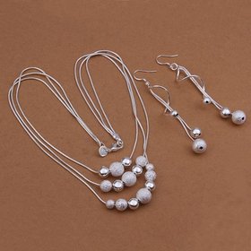 Wholesale Classic Silver Ball Jewelry Set TGSPJS213