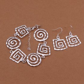 Wholesale Classic Silver Round Jewelry Set TGSPJS233