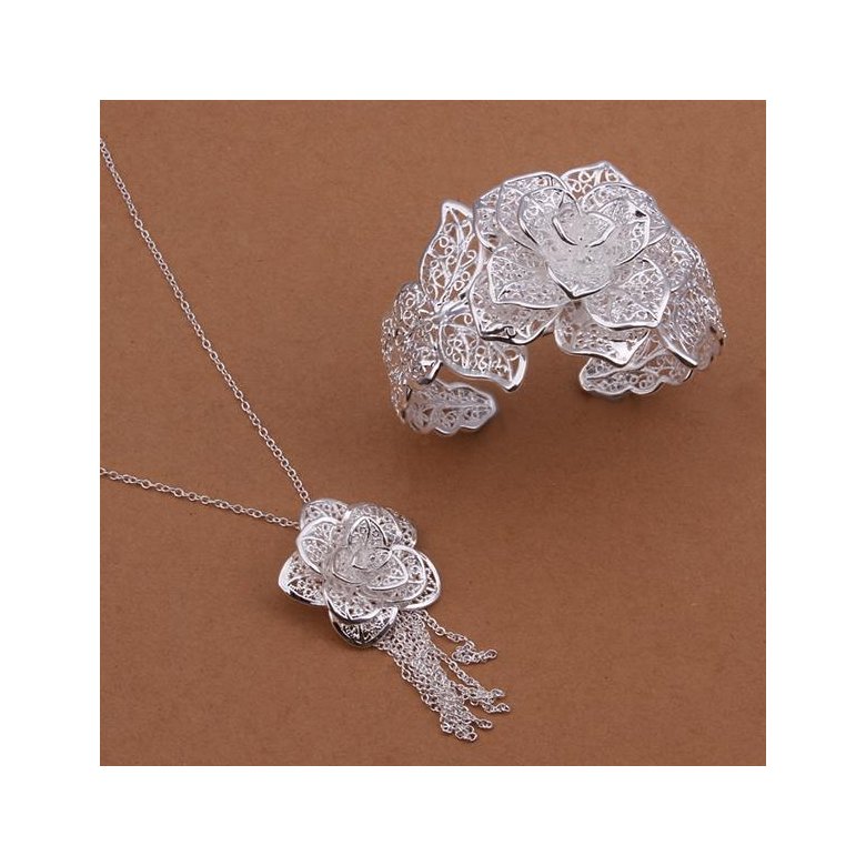 Wholesale Trendy Silver Plant Jewelry Set TGSPJS261