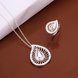 Wholesale Romantic Silver Water Drop Crystal Jewelry Set TGSPJS338