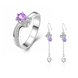 Wholesale Romantic Silver Plant Crystal Jewelry Set TGSPJS002