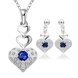 Wholesale Romantic Silver Heart Crystal Jewelry Set TGSPJS287