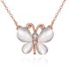 Wholesale Romantic Rose Gold Butterfly White Crystal Necklace  for women Girls Love Heart Necklace fine Valentine's Day Gift TGGPN369