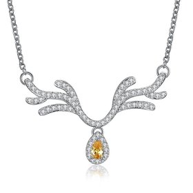 Wholesale Fashion wholesale from China Platinum Christmas Deer Angle CZ Necklace for Women girl Christmas' s Jewelry Gift TGGPN428