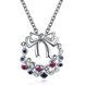 Wholesale Trendy Platinum Christmas Bow CZ Necklace for women girl colorful crystal pendant hot sale jewelry TGGPN436