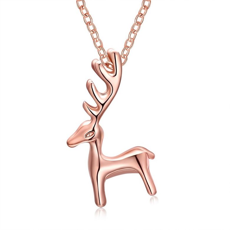 Wholesale Gift Simple Antler Christmas deer animal Necklace Reindeer Horn Stag Cute Bambi Woodland Fawn Necklace Lucky festival jewelry TGGPN478
