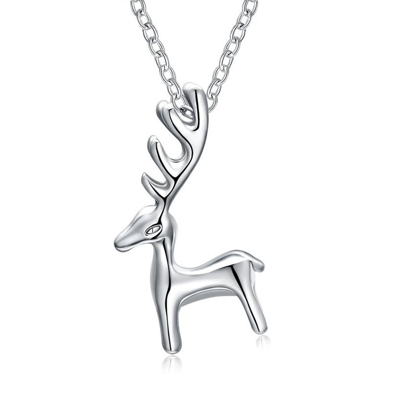 Wholesale Gift Simple Antler Christmas deer animal Necklace Reindeer Horn Stag Cute Bambi Woodland Fawn Necklace Lucky festival jewelry TGGPN480
