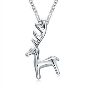 Wholesale Gift Simple Antler Christmas deer animal Necklace Reindeer Horn Stag Cute Bambi Woodland Fawn Necklace Lucky festival jewelry TGGPN480