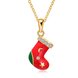 Wholesale Fashion Cubic Zirconia Christmas Senta Sock Pendant with Chain Necklaces Novelty Necklace Jewelry for Women Party Gift TGGPN482