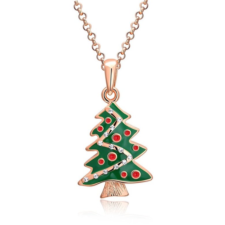 Wholesale Trendy rose Gold Christmas tree necklace Cross-Border Hot Necklace Jewelry Hot Sale Christmas's gift jewelry  TGGPN503