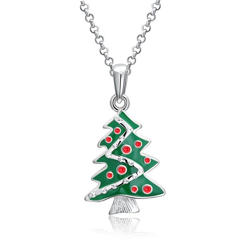 Wholesale Trendy silver color Christmas tree necklace Cross-Border Hot Necklace Jewelry Hot Sale Christmas's gift jewelry  TGGPN505
