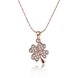 Wholesale Trend Necklace Clavicle Rose Gold Accessories Female Exquisite Zircon Clover Pendant Necklace  TGGPN362