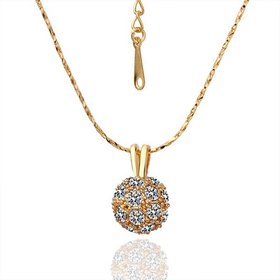 Wholesale Trendy Lucky Ball Pendants Necklaces for Women Rose White Gold Color CZ Crystal Fashion Jewelry For Girls Xmas Gift TGGPN390