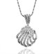 Wholesale Vintage fashion Sea Shell shape pave zircon Necklace For Women silver color Souvenir Gift TGGPN447