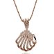 Wholesale Vintage fashion Sea Shell shape pave zircon Necklace For Women rose gold plated Souvenir Gift TGGPN035