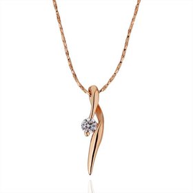 Wholesale Classic fashion delicate Rose Gold CZ Necklace for girl women wedding birthday fine gift jewelry TGGPN471