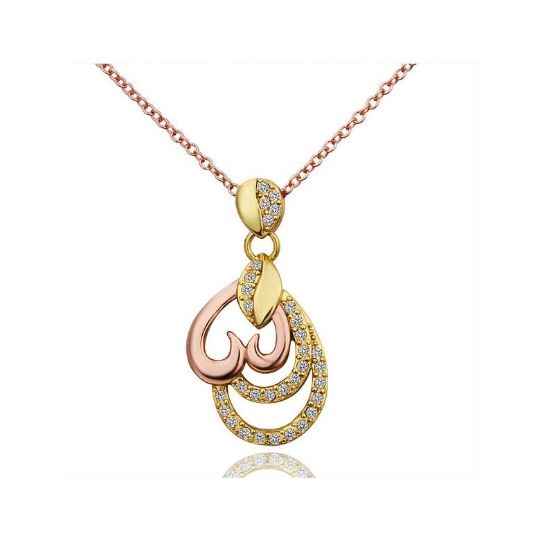 Wholesale Classic fashion delicate Rose Gold CZ  eco-friendly Necklace for girl women wedding birthday fine gift jewelry TGGPN481