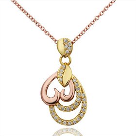 Wholesale Classic fashion delicate Rose Gold CZ  eco-friendly Necklace for girl women wedding birthday fine gift jewelry TGGPN481