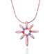 Wholesale Trendy Rose Gold Plated colorful Crystal  flower Necklace delicate women jewelry fine birthday gift  TGGPN524