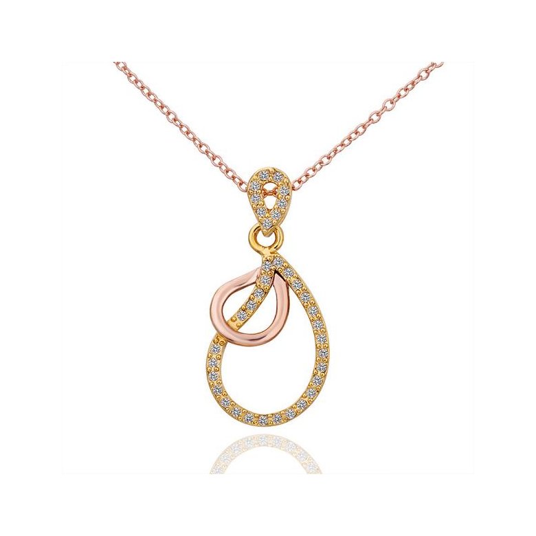 Wholesale Vintage rose Gold Plated Double Loops Zircon Necklace High Quality Women Collarbone Chains The New Listing Fine Jewelry TGGPN066