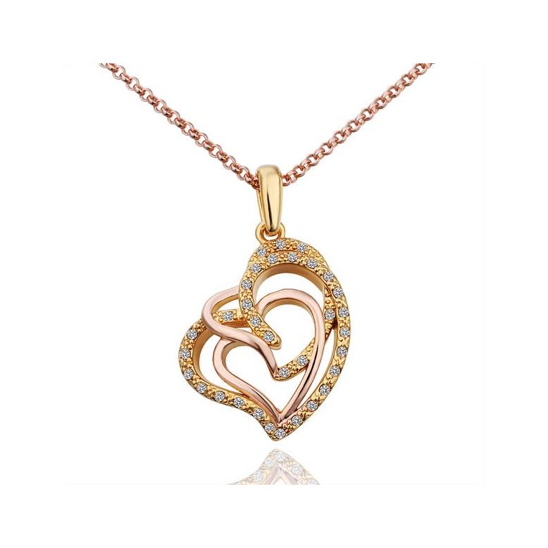 Wholesale Hot Sell rose Gold Multi-loop interlocking Necklace for women Girls Love Heart Necklace Valentine's Day Gift  TGGPN070
