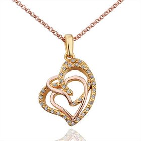 Wholesale Hot Sell rose Gold Multi-loop interlocking Necklace for women Girls Love Heart Necklace Valentine's Day Gift  TGGPN070