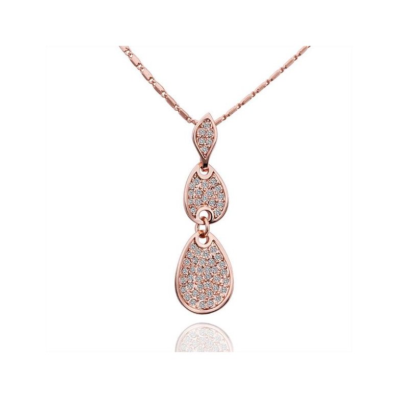 Wholesale New arrival  Rose Gold Geometric Crystal Necklace water drop pave zircon necklace jewelry fine Valentine's Day Gift for Women TGGPN073