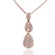 Wholesale New arrival  Rose Gold Geometric Crystal Necklace water drop pave zircon necklace jewelry fine Valentine's Day Gift for Women TGGPN073