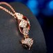 Wholesale Korean Version Fashion Fox Alloy Crystal rose gold Pendant Necklace For Women Creative cute Animal Jewelry TGGPN090