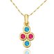 Wholesale Newest Arrival delicate Gold Color Multicolor Cubic Zirconia four Round Necklace Pendants for Women Fashion Jewelry TGGPN099