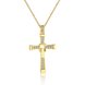 Wholesale Fashion Cross Pendants Dropshipping Gold Color Crystal Jesus Cross Pendant Necklace For Men/Women Jewelry TGGPN125