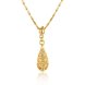 Wholesale Classical Style Vintage Chain Pendant Necklaces Hollow Out Water Drop 24 Gold Color Party Gift Jewelry For Women TGGPN141