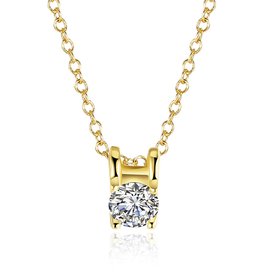 Wholesale High Quality Fashion Hot Sell Personality Chain Pendant 24k gold Ladies Charming Zircon Necklaces Jewelry TGGPN159