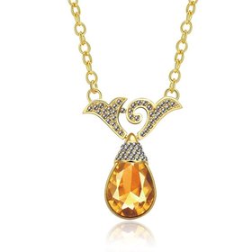 Wholesale Romantic Trendy Necklace Women Water Drop Champagne Gemstone 24K gold Hot Selling Wedding Jewelry Gifts TGGPN214