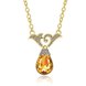 Wholesale Romantic Trendy Necklace Women Water Drop Champagne Gemstone 24K gold Hot Selling Wedding Jewelry Gifts TGGPN214