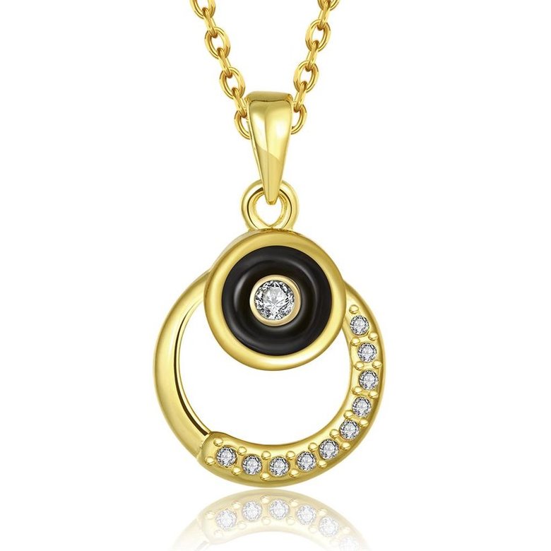 Wholesale Fashion 24K Gold Round Planet Zircon Necklace Pendant Timeless Charm With Distinctive Design For Women Fine Jewelry Gift TGGPN023