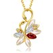 Wholesale Shiny colorful Crystal Swan Necklace Fashion Metal Pendant Necklaces for Women Elegant Charming Opal Christmas Jewelry Gift TGGPN030