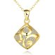 Wholesale Romantic 24K Gold Geometric square CZ Necklace high quality delicate women jewelry TGGPN519
