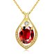 Wholesale Fashion water drop Red Big AAA Cublic Zircon 24K Gold Plated Color necklace High Quality For Women Party Accessories TGGPN037