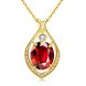 Wholesale Fashion water drop Red Big AAA Cublic Zircon 24K Gold Plated Color necklace High Quality For Women Party Accessories TGGPN037