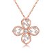 Wholesale Rose gold color Crystal Pendants Necklace Women  Clover Choker Jewelry Trendy Necklaces Upscale Valentine's Day TGGPN055