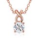 Wholesale Trendy Rose Gold Round CZ Necklace Lovely Rhinestone Circle Necklace Women Jewelry Gift TGGPN057