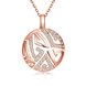 Wholesale Hollow rose gold round Pendant Necklace Jewelry for Women Girls Cubic Zircon Cut Out Fashion Wedding Party Trendy Jewelry TGGPN067