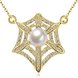 Wholesale Cute unique Pearls Necklace Micro Pave Zircon Hollow spider webs Necklace  TGGPN072