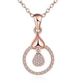 Wholesale Romantic rose gold necklace For Women water drop zircon Fashion Zircon Wedding Jewelry TGGPN080