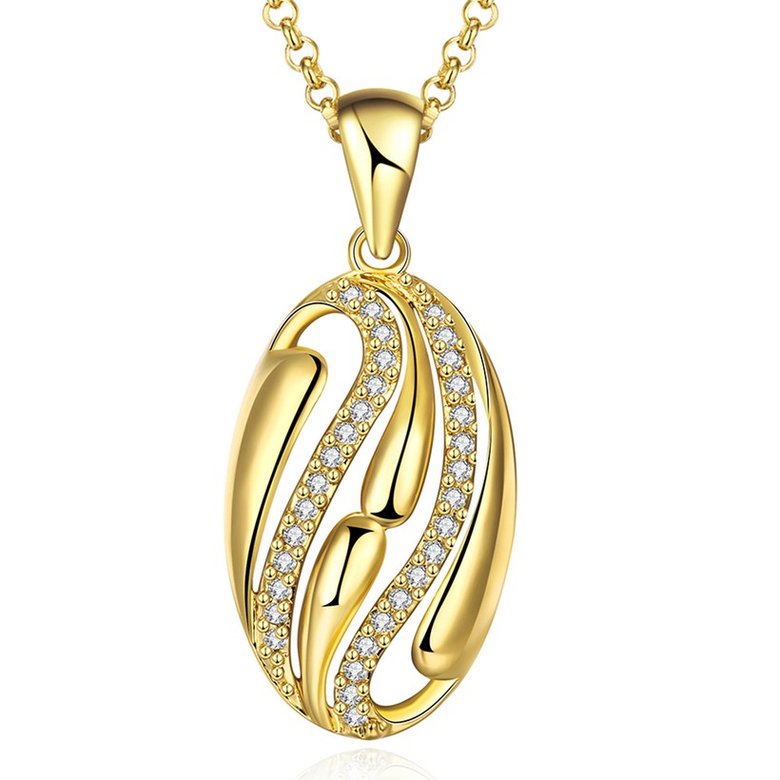 Wholesale Classic fashion jewelry from China Geometric CZ Necklace Top Quality 24k gold Zircon Jewelry Gift TGGPN082