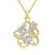 Wholesale Trendy 24K Gold Plated CZ Necklace temperament hollow flower necklace jewerly wholesale from China TGGPN089